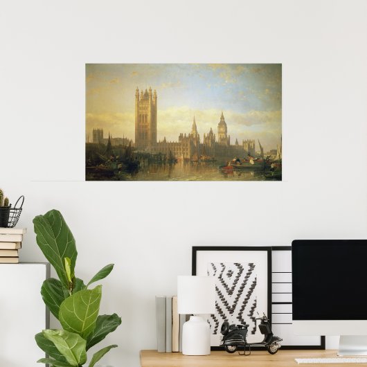 テムズ川からウェストミンスターの新しい宮殿 ポスター (ホームオフィス)