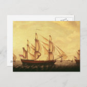 テムズ川にある3隻のハドソン湾の船 ポストカード (正面/裏面)