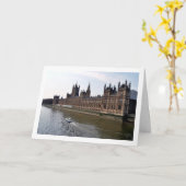 テムズ川のウェストミンスター宮殿 カード (黄色い花)
