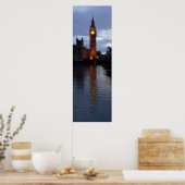 テムズ川の反射 – エリザベスタワー – ロンドン ポスター (キッチン)