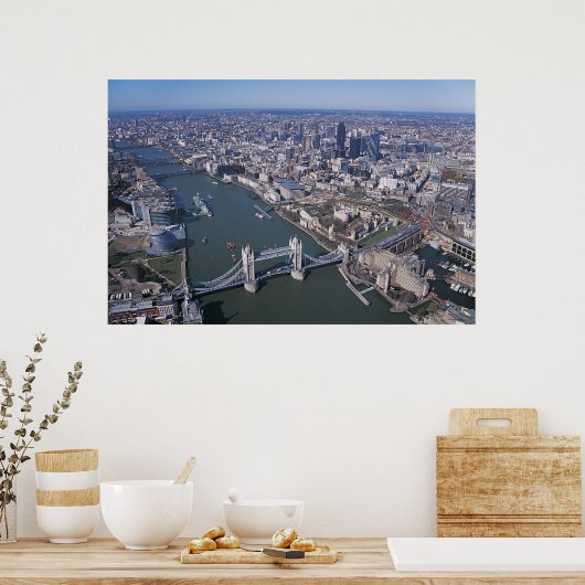 テムズ川の空中眺め ポスター (キッチン)