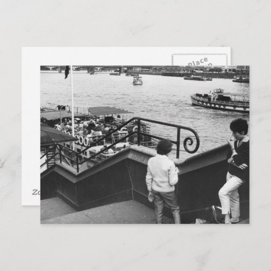 テムズ川の遊覧船 ポストカード (正面/裏面)