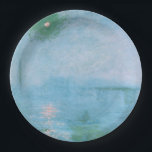 テムズ川の霧(Claude Monet著) ペーパープレート<br><div class="desc">このデザインは印象派絵画のアーティスフランスのトであるクロード・モネ(1840-1926)の作品を特集している。イギリスのロンドンのテムズ川を渡るチャリング・クロス・ブリッジを示している。霧の多い風景は青の様々な色合いで構成され、水の上に月輝く光が存在する。このオリジナルのアートワークは1903年に完成し、現在はハーバード大学のフォッグ美術館に収蔵されている。</div>