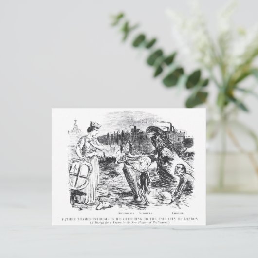 テムズ神父が子孫を紹介 ポストカード (スタンド正面)