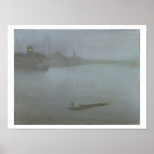 テムズ – ノクターンinブルー&シルバー， c.1872/8 (oi) ポスター (正面)