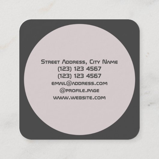 テモダン刺激を受けたハードカバーの灰色編集 スクエア名刺 (裏面)