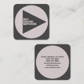 テモダン刺激を受けたハードカバーの灰色編集 スクエア名刺 (正面/裏面)