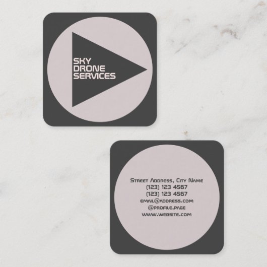 テモダン刺激を受けたハードカバーの灰色編集 スクエア名刺 (正面/裏面)