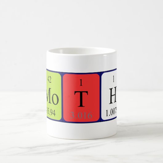 テモテの周期表の名前のマグ コーヒーマグカップ (中央)