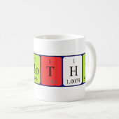 テモテの周期表の名前のマグ コーヒーマグカップ (正面右)