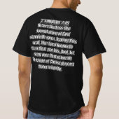 テモテへの第二の手紙 2:19 神の基礎はしっかり立っている Tシャツ (裏面)
