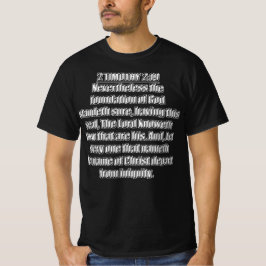 テモテへの第二の手紙 2:19 神の基礎はしっかり立っている Tシャツ