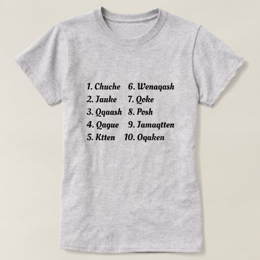 テューエルチェの十まで数える Tシャツ (デザイン正面)