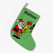テューバのクリスマスのストッキングを遊ぶおもしろいなサンタ スモールクリスマスストッキング (正面 (吊り時))