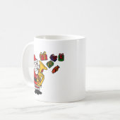 テューバのクリスマスの芸術を遊んでいるおもしろいなサンタクロース コーヒーマグカップ (正面左)