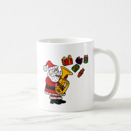 テューバのクリスマスの芸術を遊んでいるおもしろいなサンタクロース コーヒーマグカップ