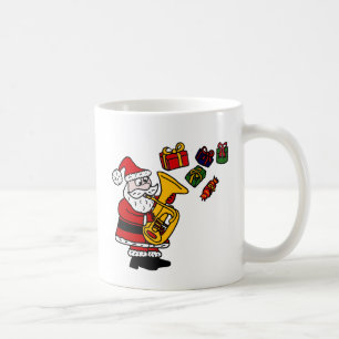 テューバのクリスマスの芸術を遊んでいるおもしろいなサンタクロース コーヒーマグカップ