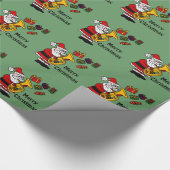 テューバのクリスマスの芸術を遊んでいるおもしろいなサンタクロース ラッピングペーパー (角)