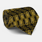 テューバの抽象的な黒および金ゴールドのタイ ネクタイ (ロール)