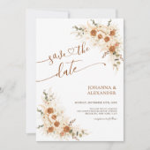 テラはっきりしたコッタボホボヘミアンQRコー結婚ド セーブザデート (正面)