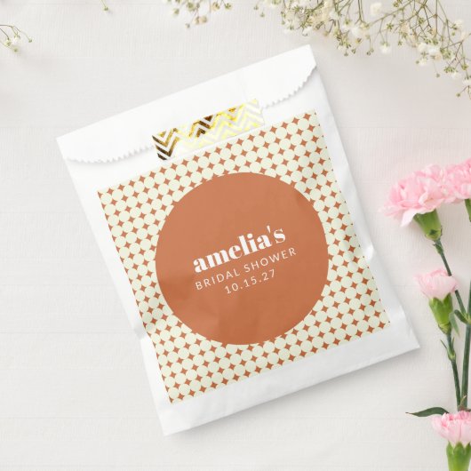 テラはっきりしたコッタレトロトレンディーブライダルシャワーカスタム フェイバーバッグ (封をした状態)