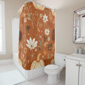 テラエレガントコタカボチャ秋の花のパターン シャワーカーテン (インサイチュ)