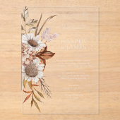 テラエレガントコタモダンフローラボホ秋の結婚式 アクリル招待状 (正面)