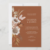 テラエレガントコタモダンフローラボホ秋の結婚式 招待状 (正面)