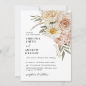 テラエレガントコタモダンボホフローラ結婚ズ 招待状 (正面)