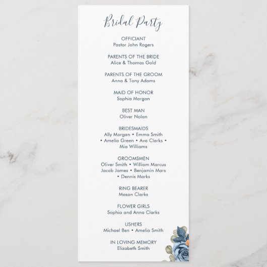 テラエレガントコタ素朴ユーカリ秋の結婚式 プログラム (裏面)