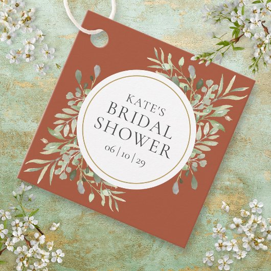 テラエレガントコッタグリーン結婚リーブライダルシャワー フェイバータグ