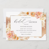 テラエレガントコッタピーチクリームブライダルシャワー 招待状 (正面)