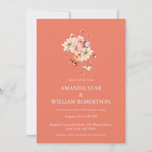 テラエレガントコッタフローラ結婚式招待状 招待状 (正面)