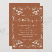 テラエレガントコッタボホモダンタイポグラフィ結婚ズ 招待状 (正面/裏面)