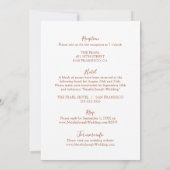 テラエレガントコッタミニマリストモダンボホ結婚の 招待状 (裏面)