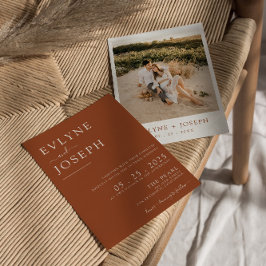 テラエレガントコッタミニマリストモダンボホ結婚の 招待状