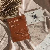 テラエレガントコッタミニマリストモダンボホ結婚の 招待状