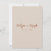 テラエレガントコッタミニマリストBoho Rsvp結婚's 招待状 (裏面)