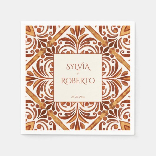 テラエレガントコッタメキシコタラベ結婚ラ スタンダードカクテルナプキン (正面)