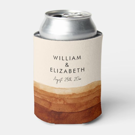 テラエレガントコッタ抽象芸術砂漠パーソナライズされた 缶クーラー (缶正面)