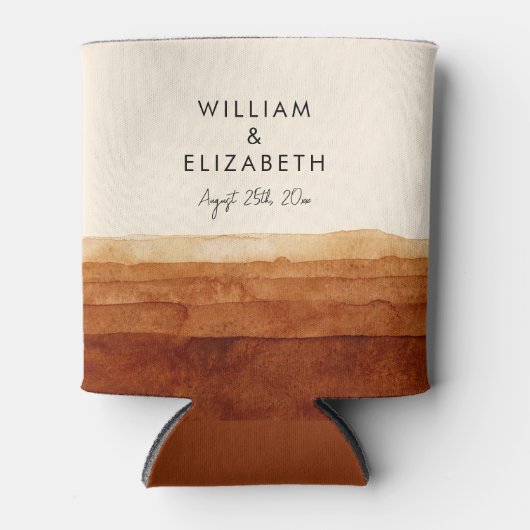 テラエレガントコッタ抽象芸術砂漠パーソナライズされた 缶クーラー (正面)