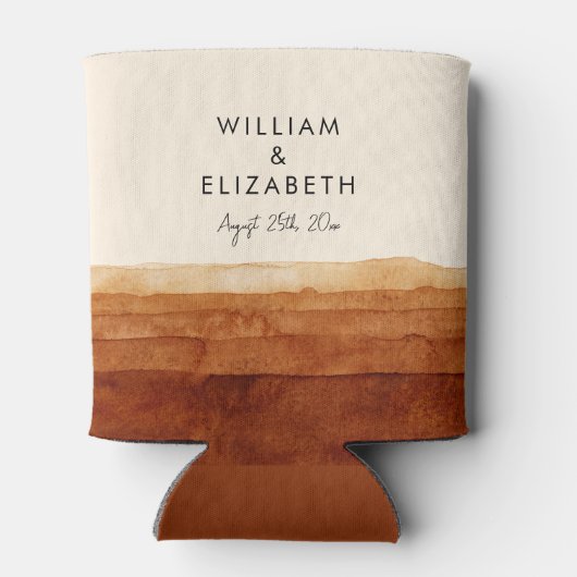 テラエレガントコッタ抽象芸術砂漠パーソナライズされた 缶クーラー (裏面)