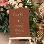 テラエレガントコッタ秋の結婚式座席表 テーブルナンバー