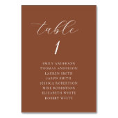 テラエレガントコッタ秋の結婚式座席表 テーブルナンバー (正面)
