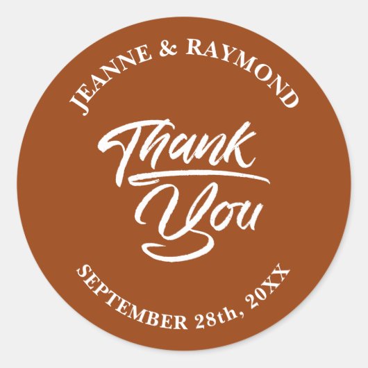 テラエレガントコッタ結婚の感謝の気持ち ラウンドシール (正面)