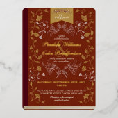 テラエレガントコッタ金ゴールドフローラブックカバー結婚ズ 箔招待状 (正面)