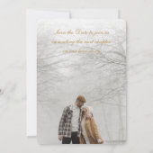 テラエレガントコッタ金ゴールド結婚式の日付を保存 招待状 (裏面)