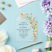 テラエレガントコッタ&ベージュボホフローラ結婚ズ アクリル招待状 (インサイチュ (ウェディング))