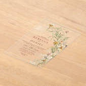 テラエレガントコッタ&ベージュボホフローラ結婚ズ アクリル招待状 (レイダウン)