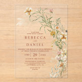 テラエレガントコッタ&ベージュボホフローラ結婚ズ アクリル招待状 (正面)